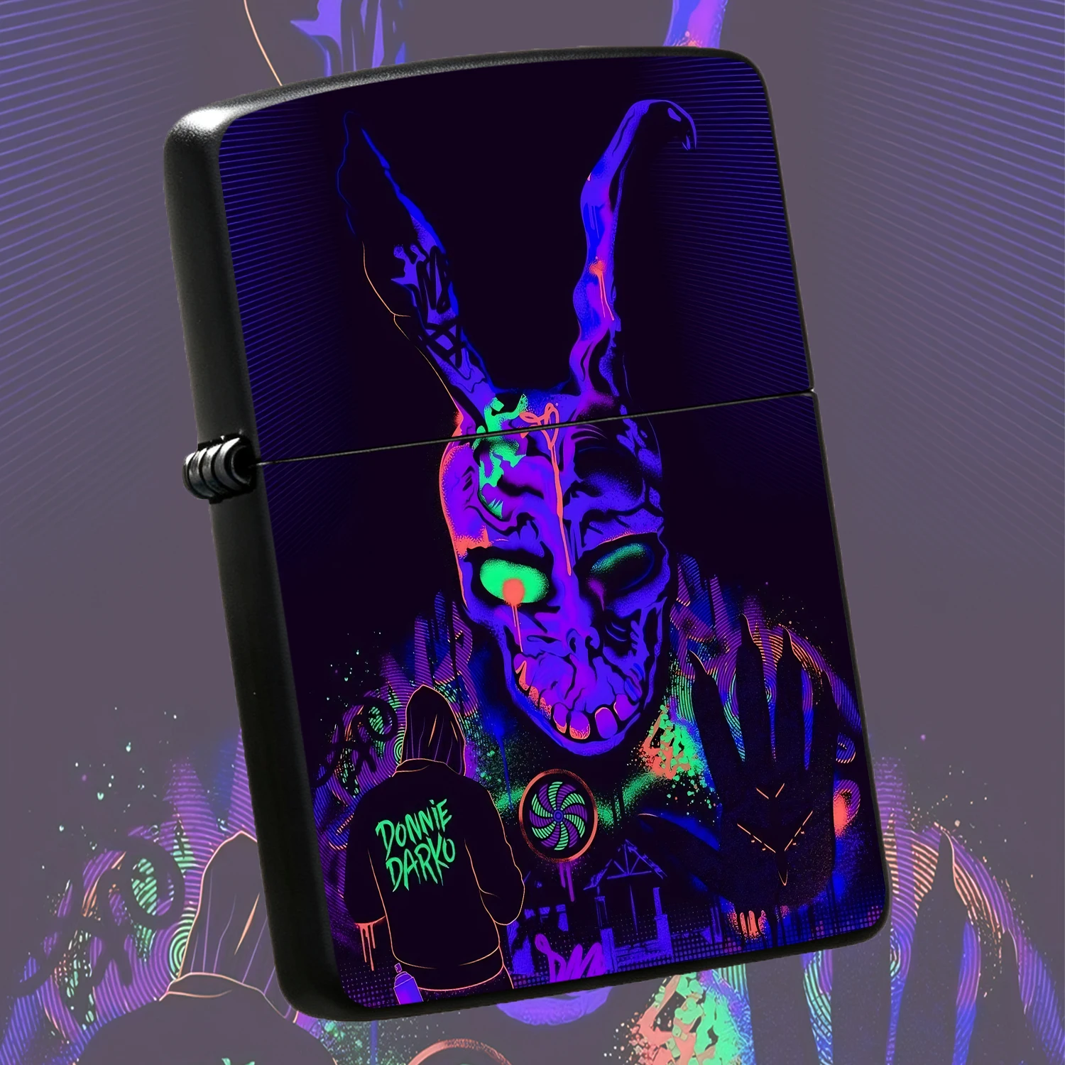 Stylish Donnie Darko Neon Graffiti Style Portable Igniter, Atmospheric Dark Art Themed Pocket Ignition Tool, Unique Niche Collectible Item, Suitable For Daily Use, Various Scenarios, Thoughtful Distinctive Gift For Friends And Hobbyists Int