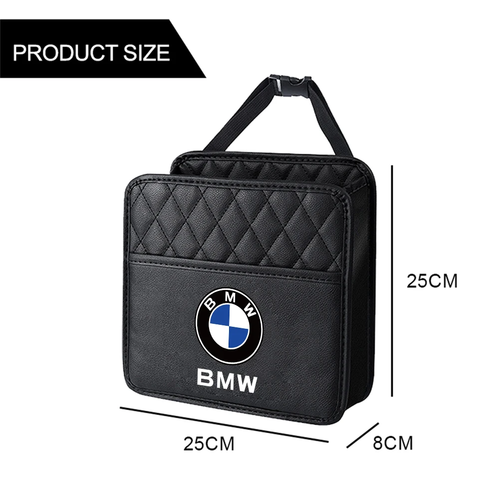 Car Seat Back Storage Bag Leather Hanging Sundry Organizer Box For BMW 1 2 5 7 Series X1 X3 X5 F25 E46 M M3 M5 Performance X1 X2