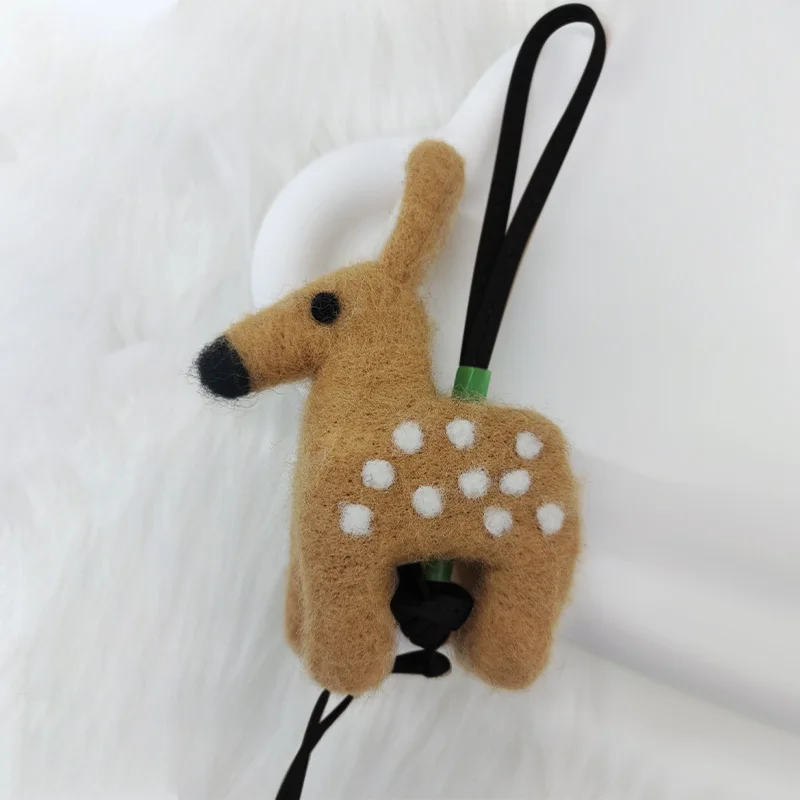 Creative Wool Felt Animals Bag Pendant Keychain Plush Cartoon Backpack Car Key Accessories Sheep Panda Pig Handmade Ornaments