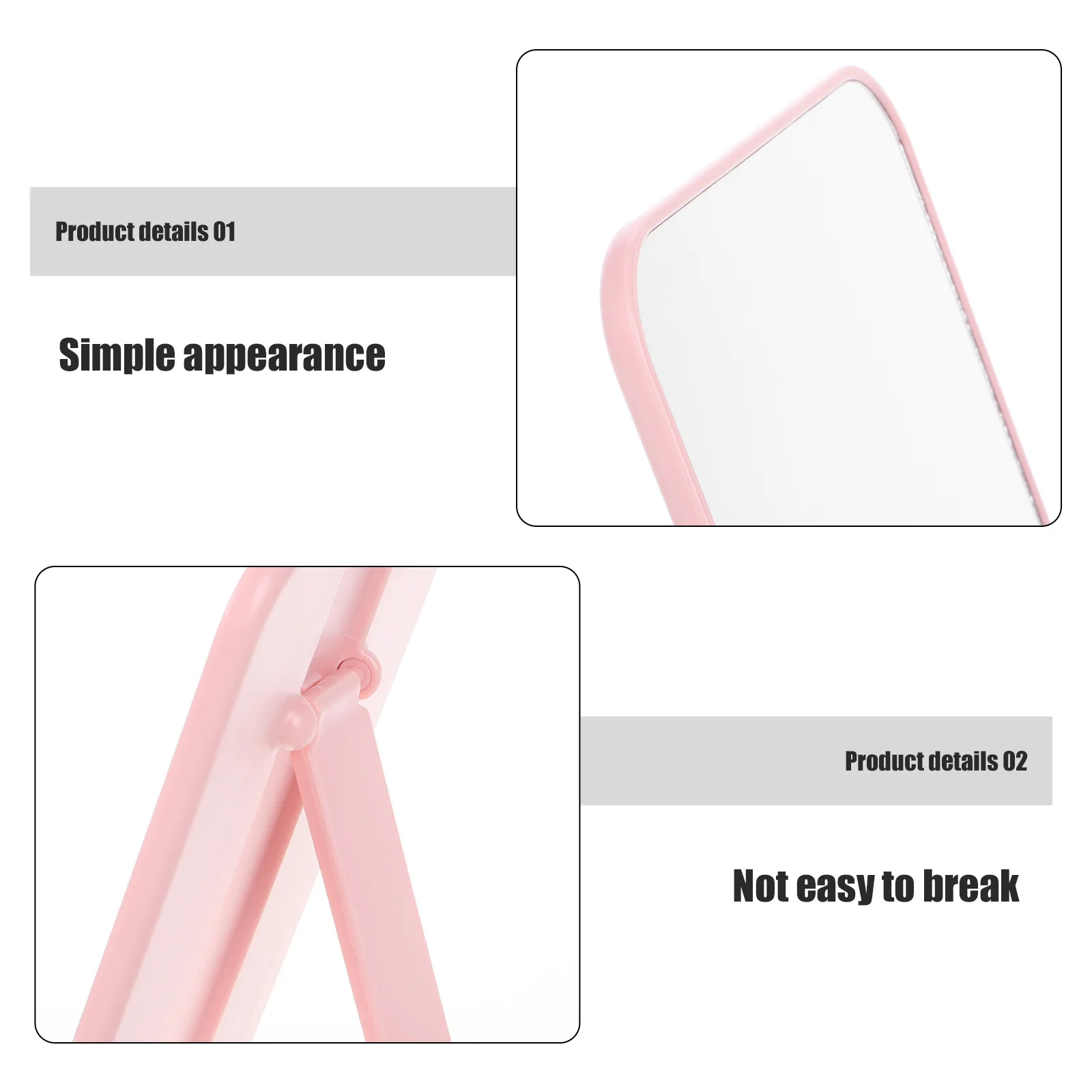 Specchio per trucco pieghevole Specchio cosmetico portatile compatto da scrivania da viaggio per ufficio Tavolo da trucco portatile per toelettatura di piccole dimensioni