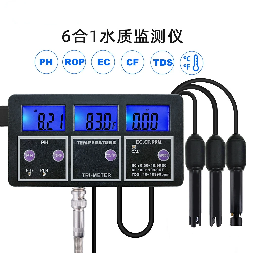 

PH-117 multi-parameter six-in-one PH online monitor PH EC TDS ORP CF temperature and water quality detector