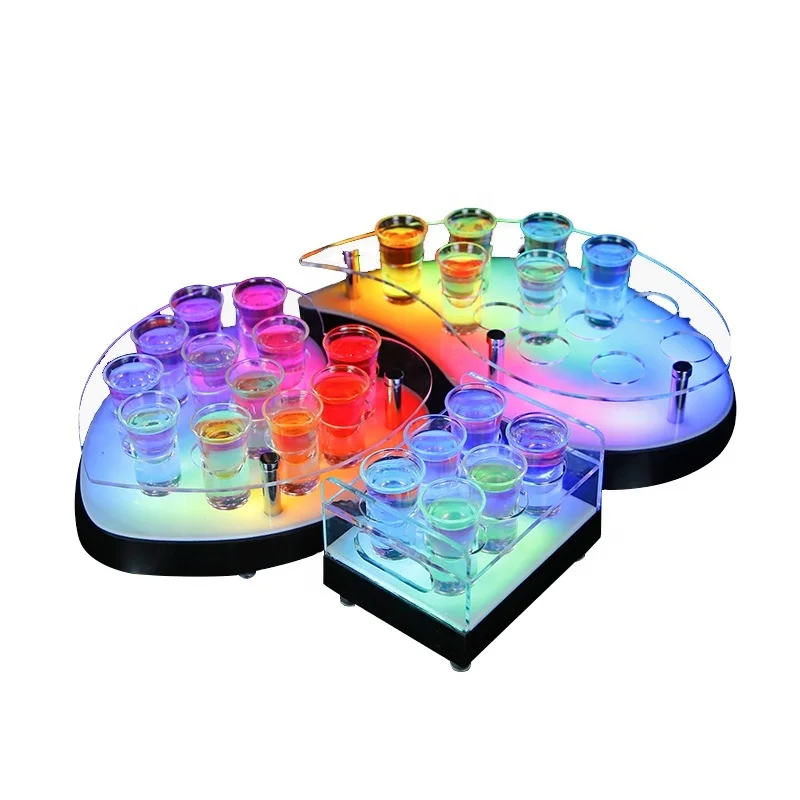 12 cups bar nightclub heart-shaped round display stand shot put display stand acrylic service tray