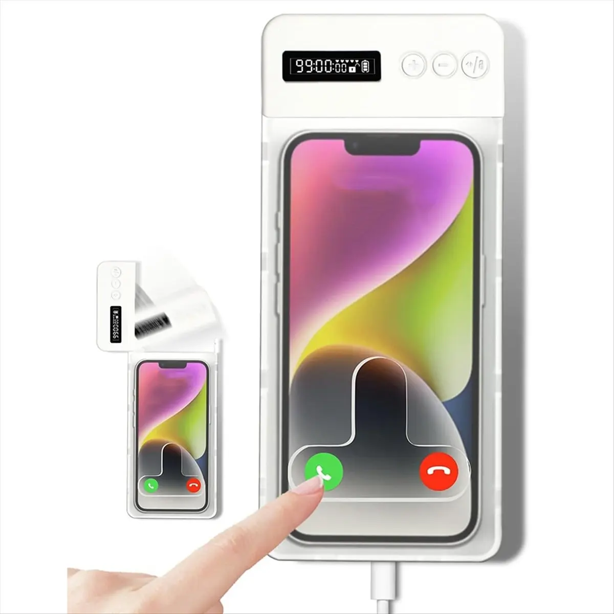 A86G NEW Portable Phone Lock Box with Timer LCD Display Phone Locker for College Students, Fitness, ADHD, Self-Control,Focus