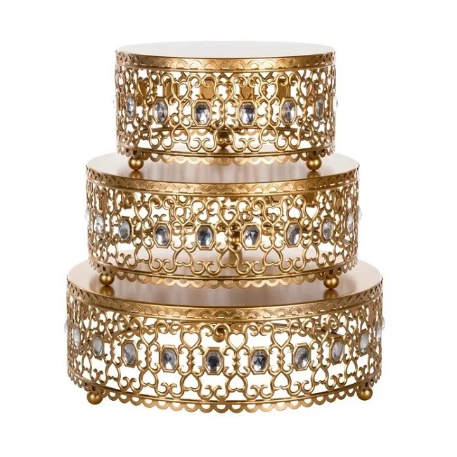 

Pure Brass & Aluminium Metal Cake Stand Diamond Shape Handmade 3 Tier For Anniversary Celebration Multifunctional Cake Holder