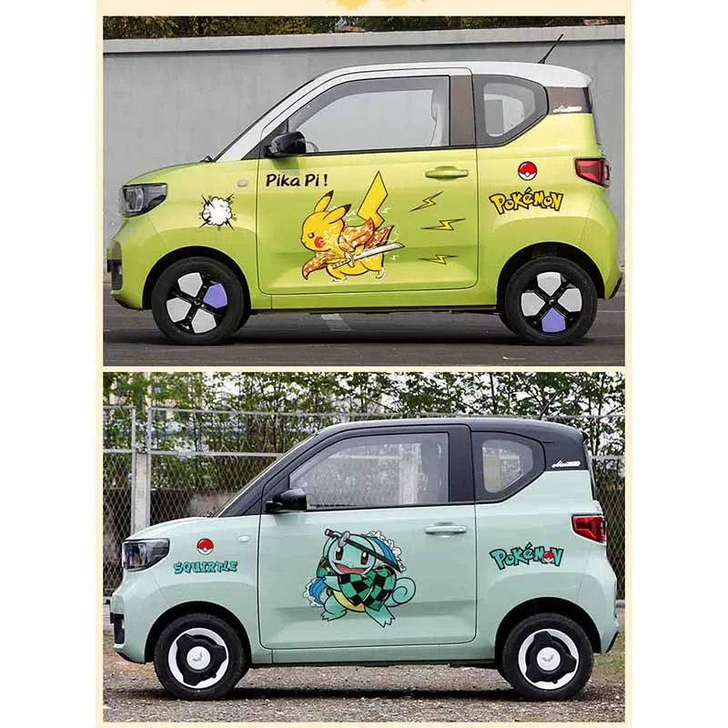 Pokemon Anime Pikachu Car Sticker Cartoon Charizard Cute Creative Waterproof Decoration Sticker Body Cover Anti Scratch Sticker