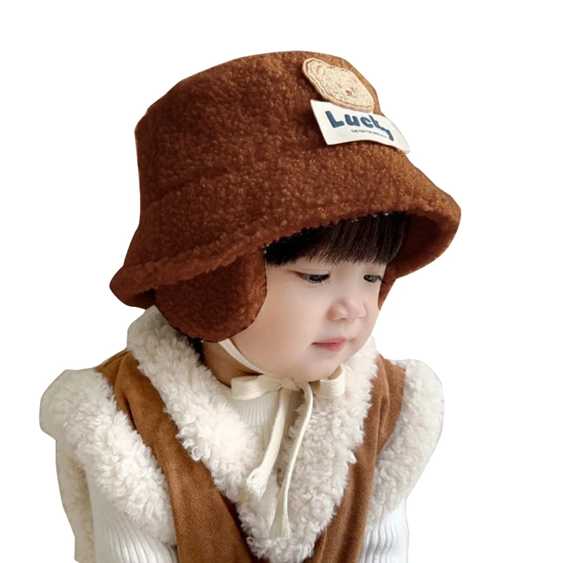 outono inverno chapéu balde lã cordeiro chapéu panamá moderno com padrão urso elegante gorro panamá para crianças