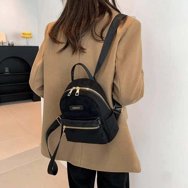 Suede Kids Backpack for Boy Women Crossbody Bag Toddler Backpack Cute Backpack Back To School Bags Class Bags for Girl Mochila