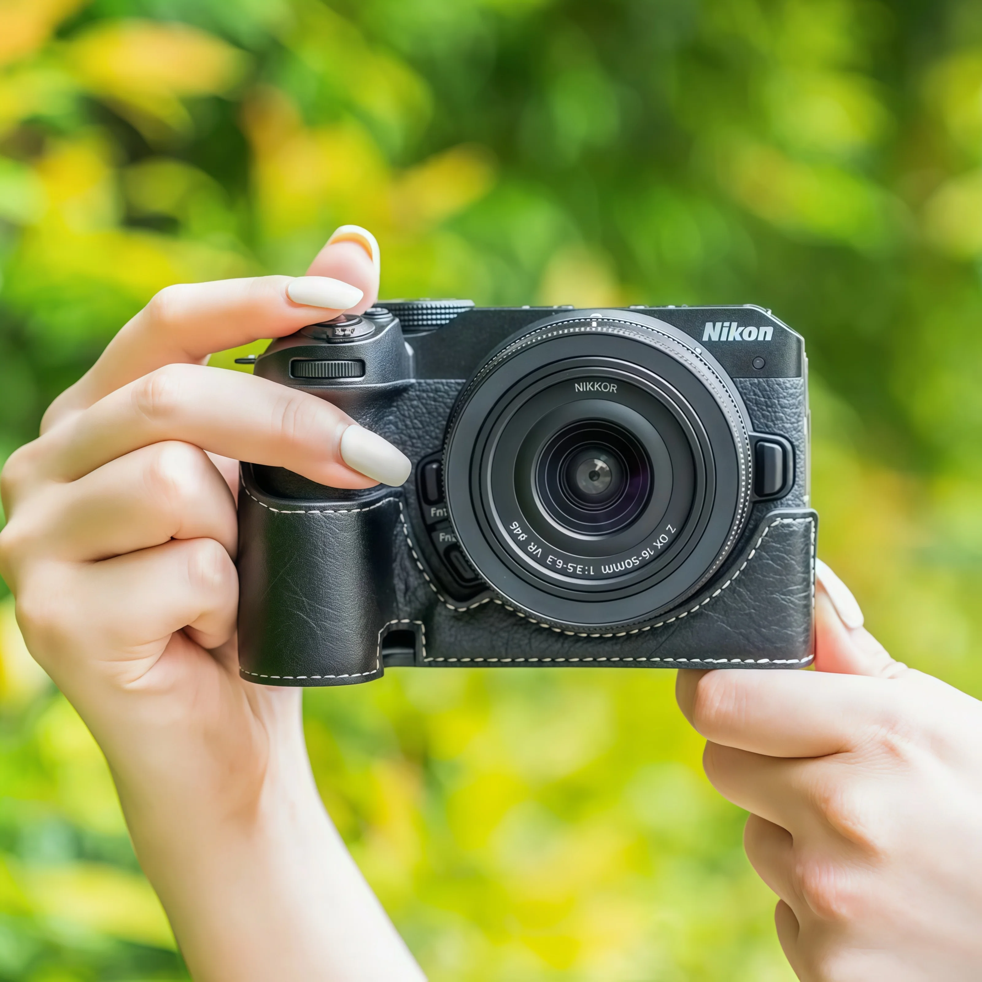 

Camera bag leather base suitable for Nikon Z50 Z30 anti-fall wear-resistant half-pack protective case