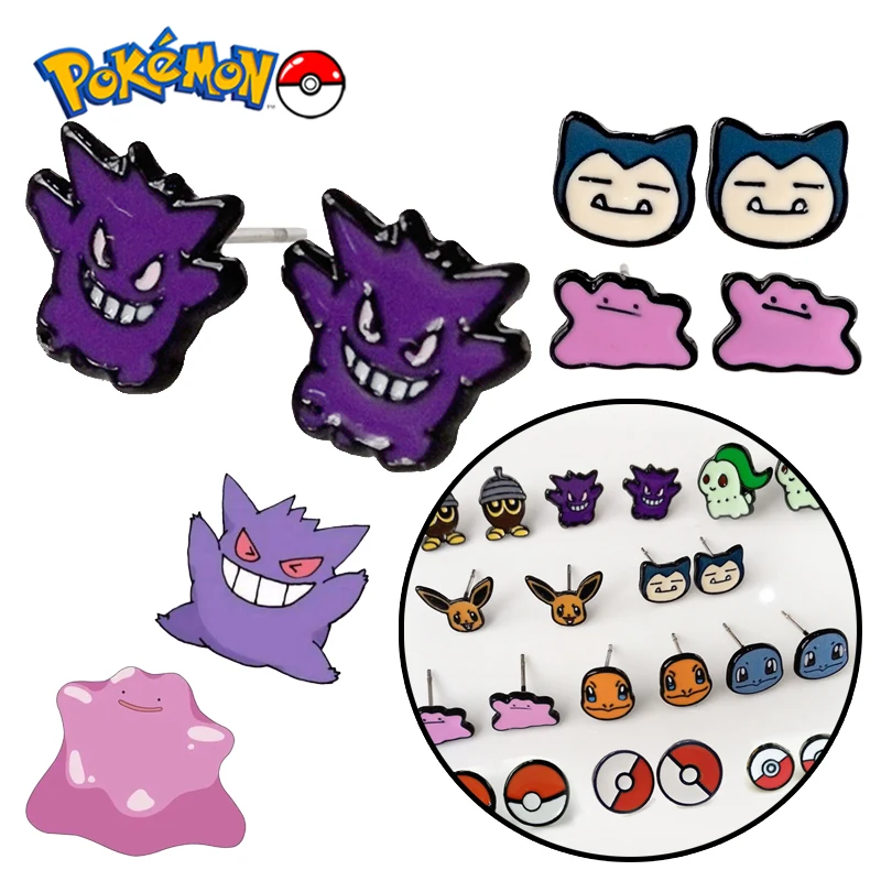 Cartoon Pokemon Gengar Stud Earring Kawaii Ditto Earrings Jewelry for Women Earrings Accessories Cute Decorations Girls Gifts