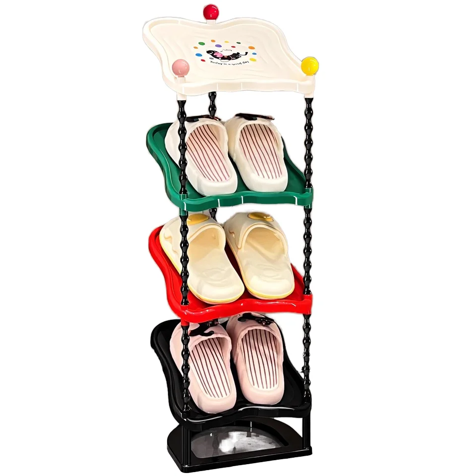 

Multi-Layer Metal Shoe Rack Space-Saving Small Shoe Cabinet for Home Entrance for Hallway Storage