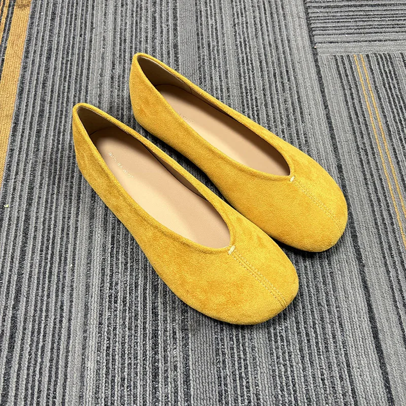 Modische Damen-Ballerinas, flache Schuhe, lässige, flache Damenschuhe, runde Zehen, weiche Damenschuhe. – Detail 2