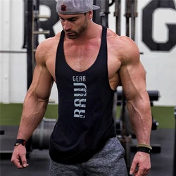 New mens cotton tank tops shirt gym fitness vest sleeveless male casual bodybuilding sports vest Man Workout Muscle clothing