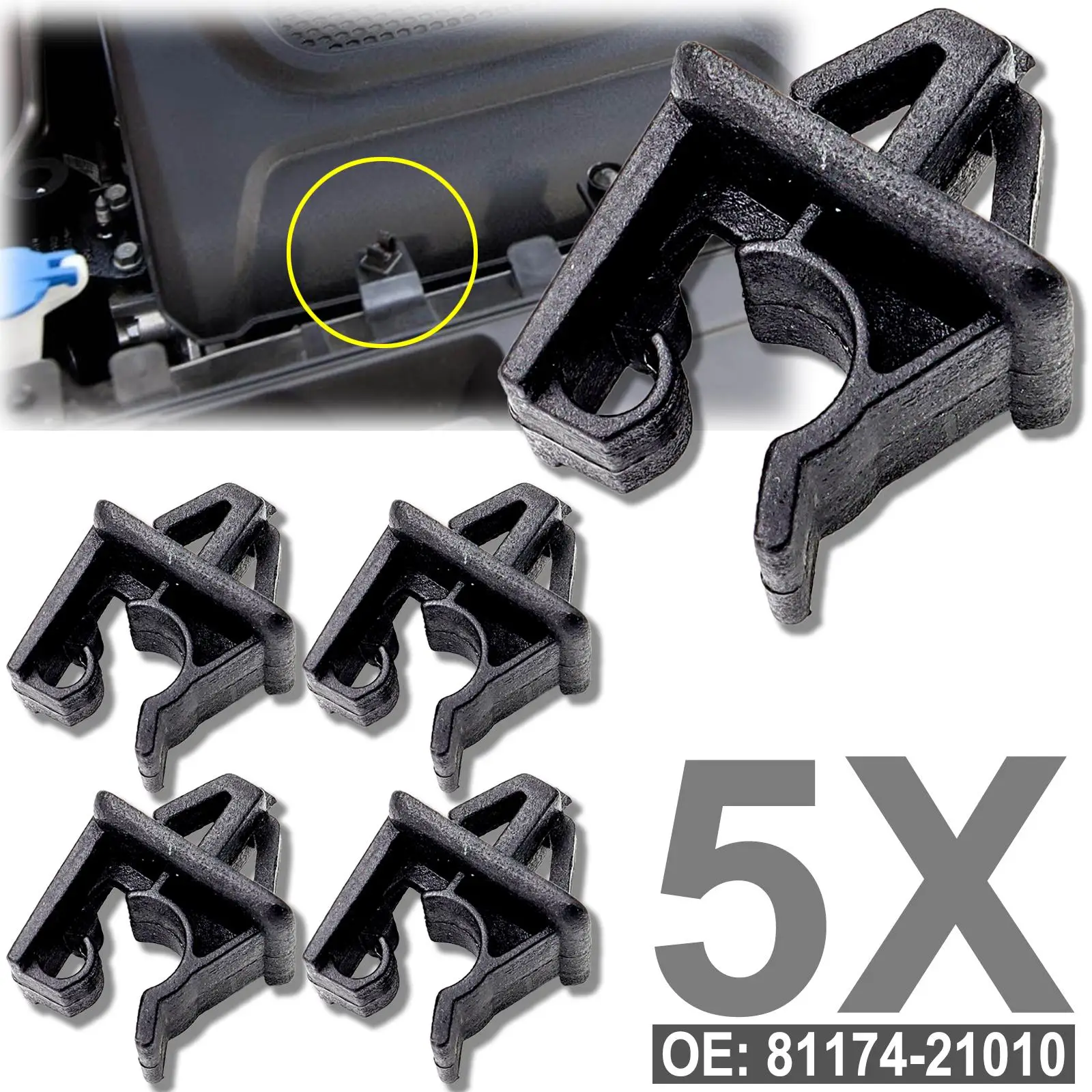 5pcs For KIA Sportage Cerato Sedona Carnival Carens Ceed Hood Bonnet Rod Support Prop Clip Clamp 8117421010 Fastener Retainer