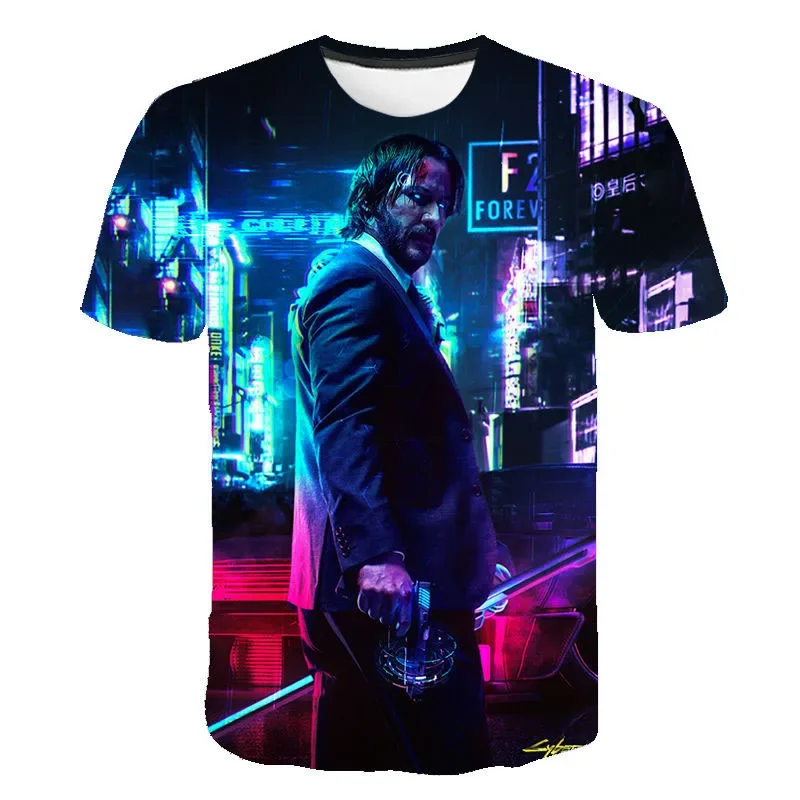 New Summer John Wick 3D T Shirt Men Women Children Fashion Casual Boy Girl Kids Short Sleeve Printed Cool Tops Tees