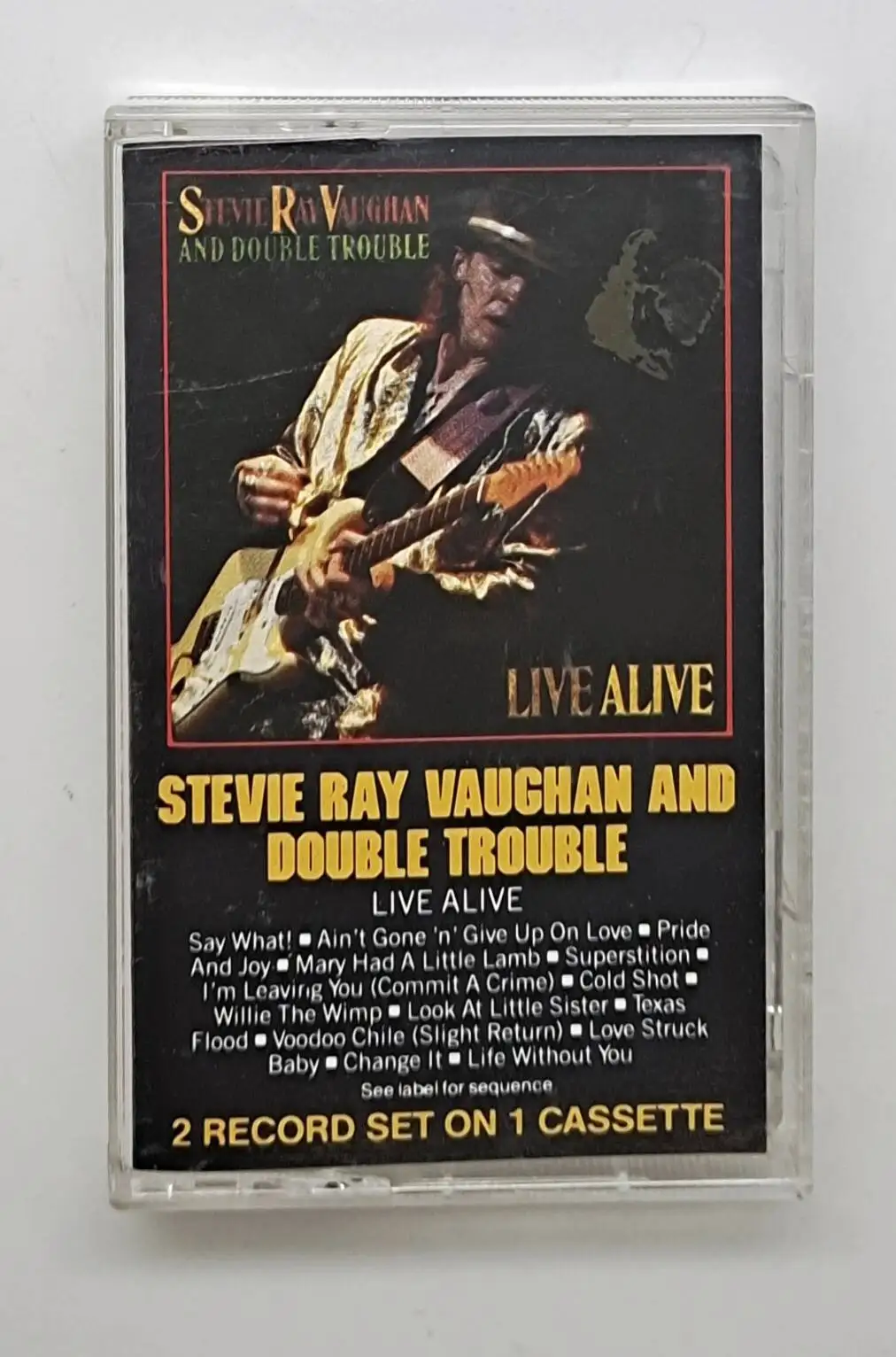 

Blues Stevie Ray Vaughan and Double Trouble Music Tape Live Alive Album Say What Cassettes Cosplay Walkman Car Soundtracks Box