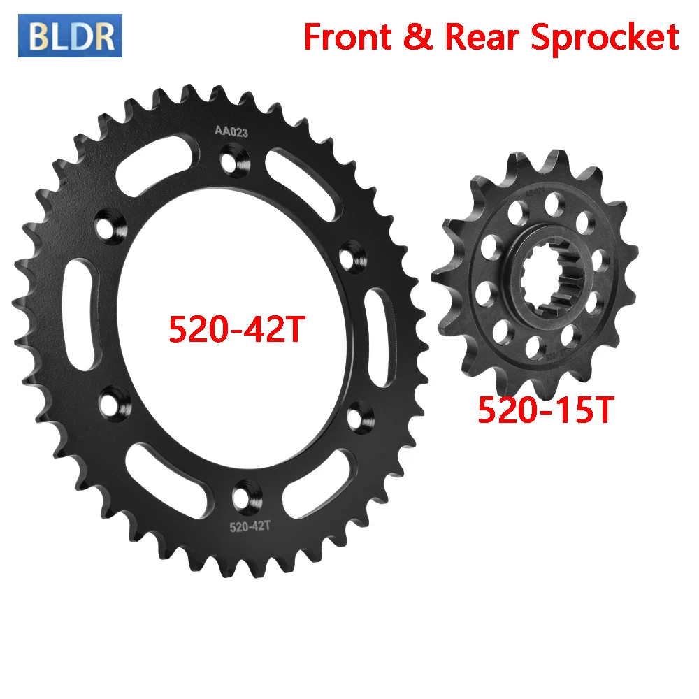 

520-15T 42T Silent Durable Pinion Front Rear Sprocket Kit for Husaberg FS450 e 2004-2008 FC55 06 Speed 2003 2004