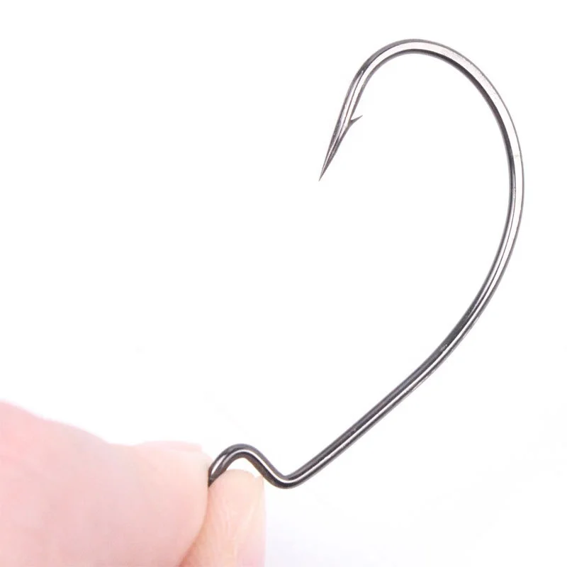 50 قطعة/الحقيبة مصنع 4X جودة عالية الصانع عالية الكربون الصلب كرنك دودة الصيد السنانير أوفست دودة هوك #4