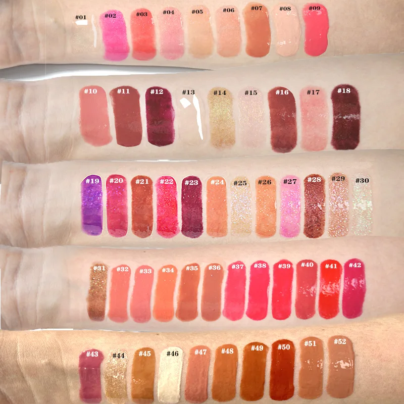 30pcs Lip Gloss Private Label Wholesale Lipgloss No Logo Custom Makeup Vegan Nude Clear Lip Plumper Cosmetics Vendor