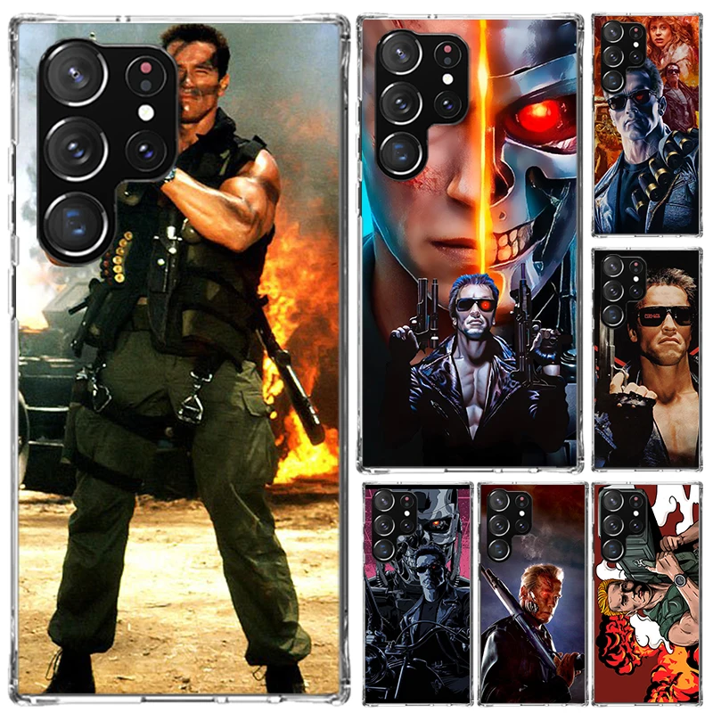 Arnold Schwarzenegger Terminator Phone Case for Samsung Galaxy S24 S23 S22 S21 Ultra S20 FE S10 Plus S10E S9 S8 + S7 Edge Soft P