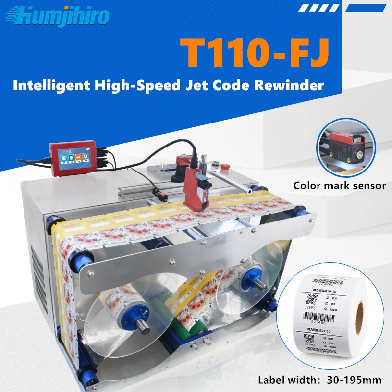 12.7mm High-speed Fully Automatic Label Inkjet Rewinding Machine Label Film Tape Rewinding Inkjet Printer All-in-one Machine