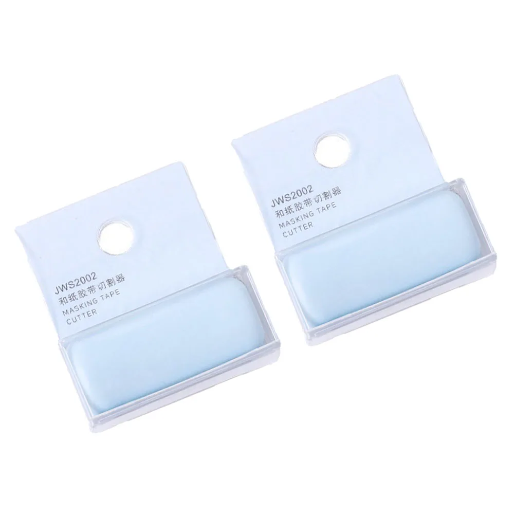 

2pcs Mini Plastic Washi Tape Dispenser Smooth Edge Office School Family DIY Art Project Craft Organizer