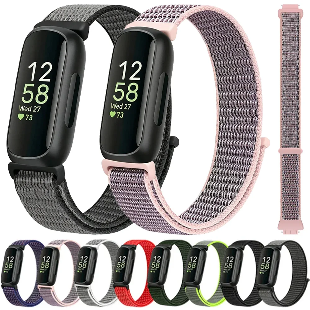 Elastisches geflochtenes Nylon-Armband für Fitbit Inspire 3/2/HR, komfortables Armband, Smartwatch-Zubehör, Ersatz für Fitbit Ace 3/2