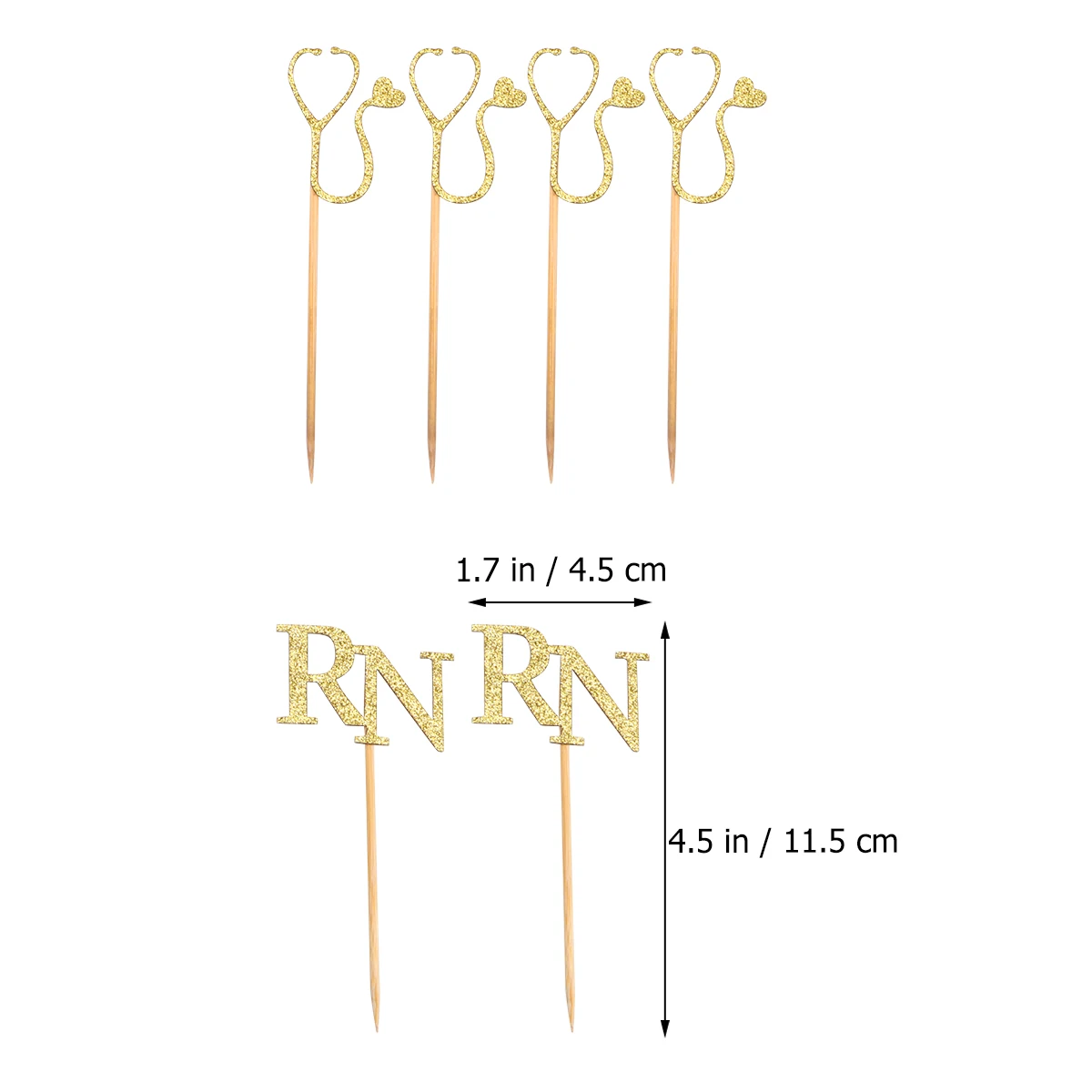 

24pcs Nurse Themed Cake Picks Nursing School Design Safe Dessert Topper Party Cupcake Decor Cheese Dish Accessories Golden 3
