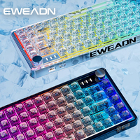 EWEAND V82 Transparent wireless and BT Mechanical Keyboard RGB Backlight Small Portable for Games and Office, for Windows Laptop