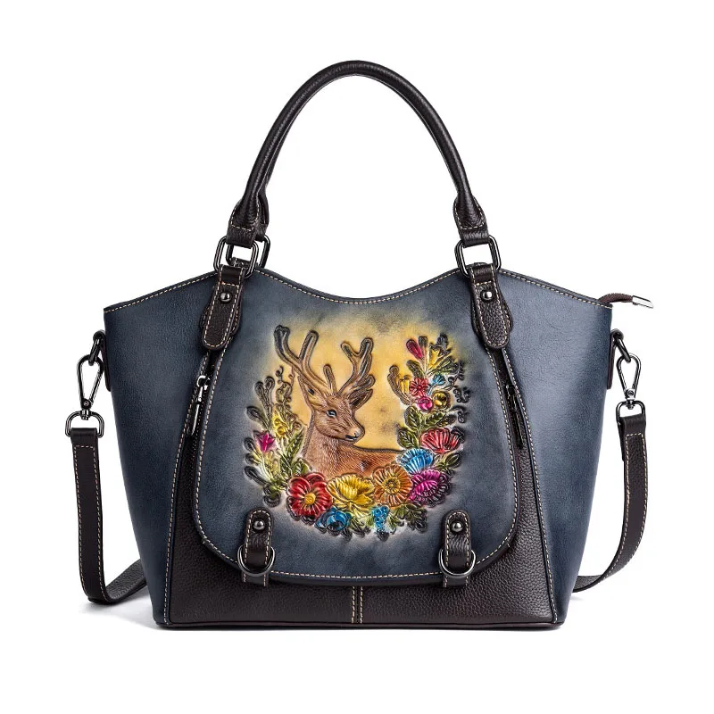 Patchwork Ladies Real Cow Leather Handbag Crocodile Pattern Genuine Leather Top-handle Tote Bag Women Shoulder or Messenger Bag