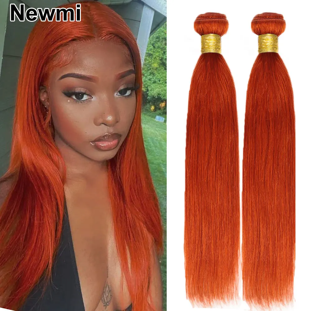 

Ginger Orange Bundles Human Hair #350 Color Straight Hair Weave Bundles 1 3 4 Pcs Colored Human Hair Bundles for Women