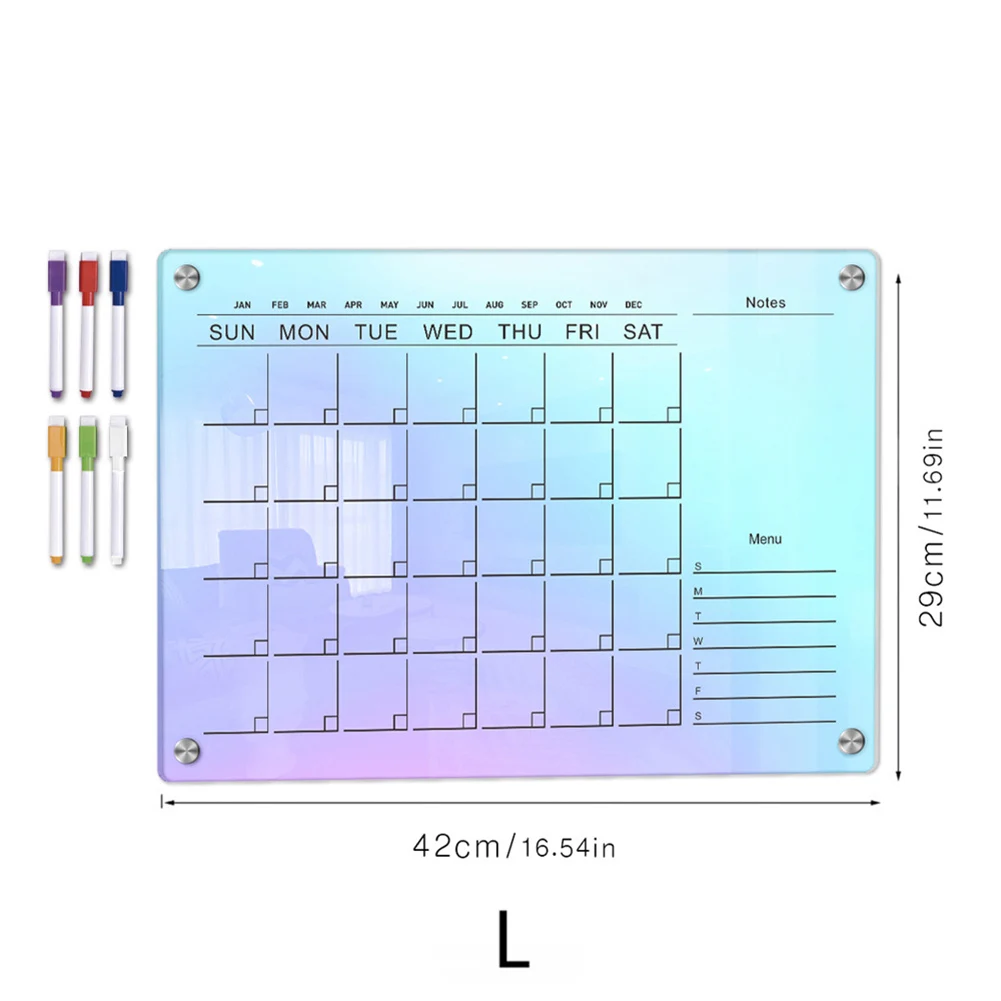 Acrylic Calendar For Fridge Weekly Planner Strong Magnetic Thick Erasable Board Whiteboard With 6 Erasable Markers Wholesale