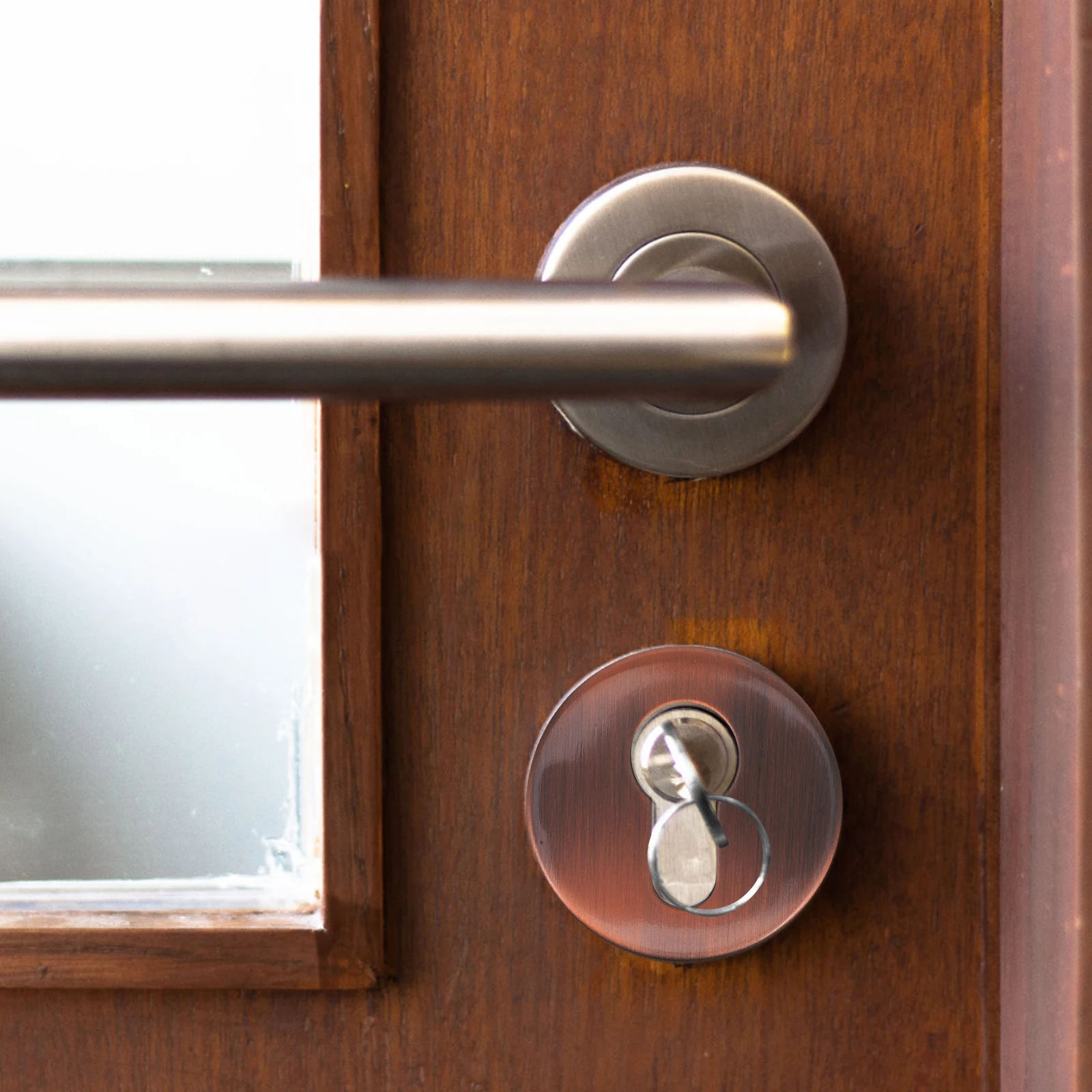 

Stainless Steel Lock Cylinder Cover Keyhole Protector Door Decorative Furniture Cabinet Red Bronze Color Core