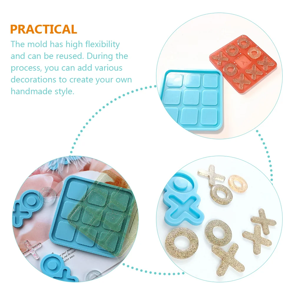 Xo Board Mold Game Silicone Chessboard Molds Epoxy DIY Chocolate Silica Gel Table Resin