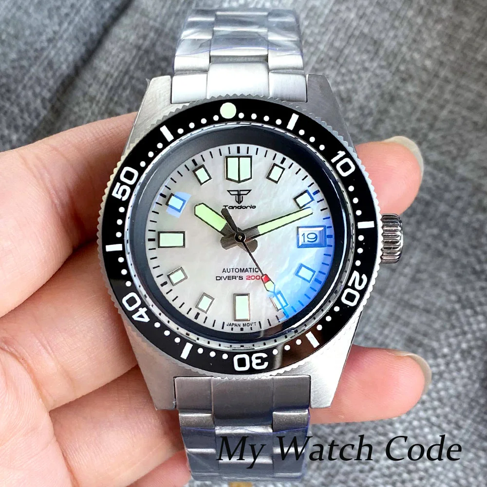 Swim 62mas Dive Automatic Men Watch White Shell Dial AR Sapphire C3 Lume NH35 Movement Sport Luxury Steel Wristwatch Reloj