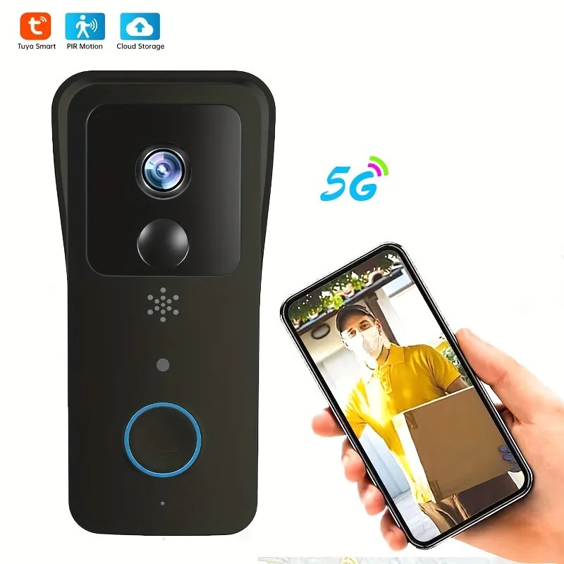 Tuya Smart WiFi Video Doorbell 1080P Dual Band 5G 2.4G Waterproof Outdoor Wireless Intercom Security Camera for Home Safety