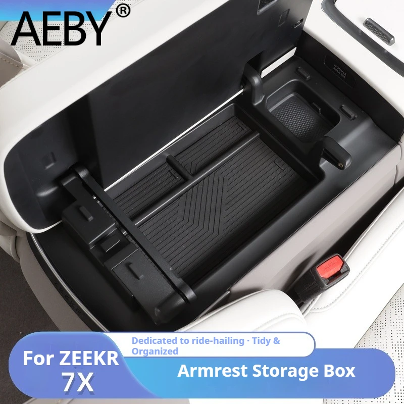 

AEBY For ZEEKR 7X 2024 2025 Center Console Organizer Tray Armrest Box Storage Divider with Lid Car Enhanced Interior Accessories