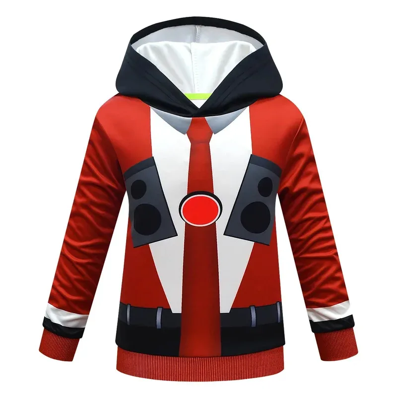 cyskibidi-トイレコスチューム子供キッズスピーカーマンタイタンスピーカーマンコスチュームコスプレハロウィンパーカーパンツ男の子トラックスーツスポーツスーツ