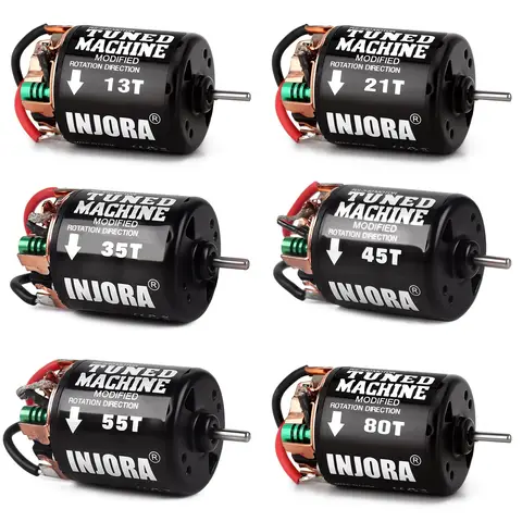 INJORA 540 ब्रश्ड मोटर वाटरप्रूफ 13T 21T 35T 45T 55T 80T 1:10 RC कार क्रॉलर एक्सियल SCX10 AXI03007 90046 Redcat Gen8 के लिए 6 best sales ब्रश मोटर - №4