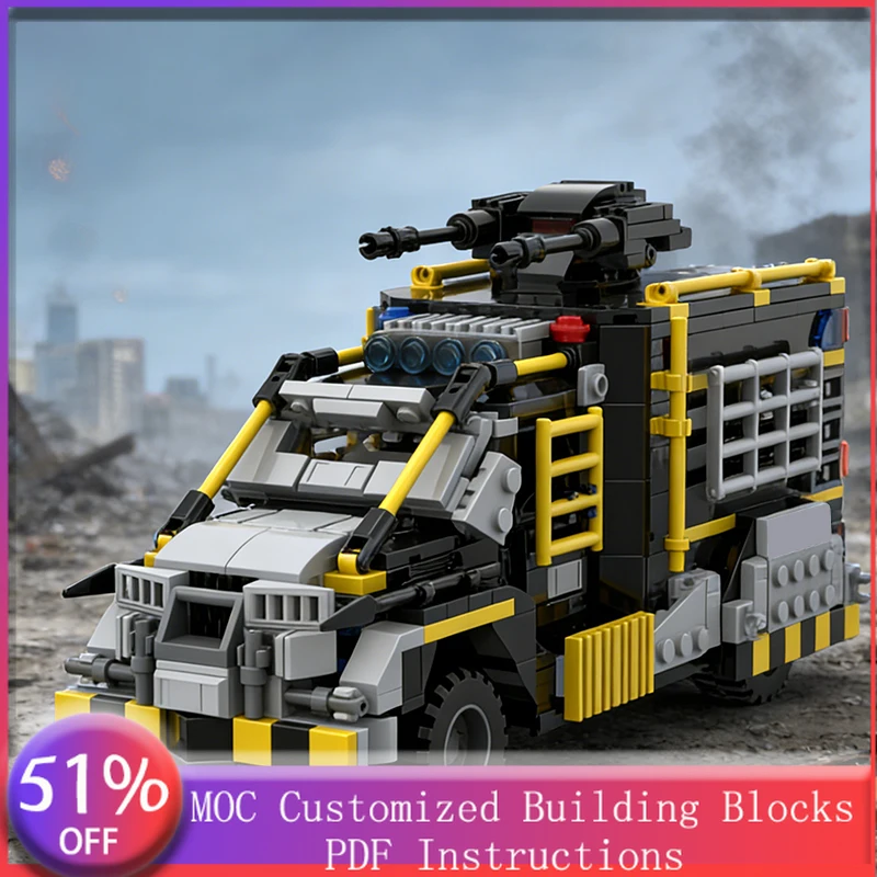 

688 PCS Heavy Vehicle Standard Armed Police Vehicle MOC Customize Modular Building Block Kids Design DIY Boys Toy Birthday Gift