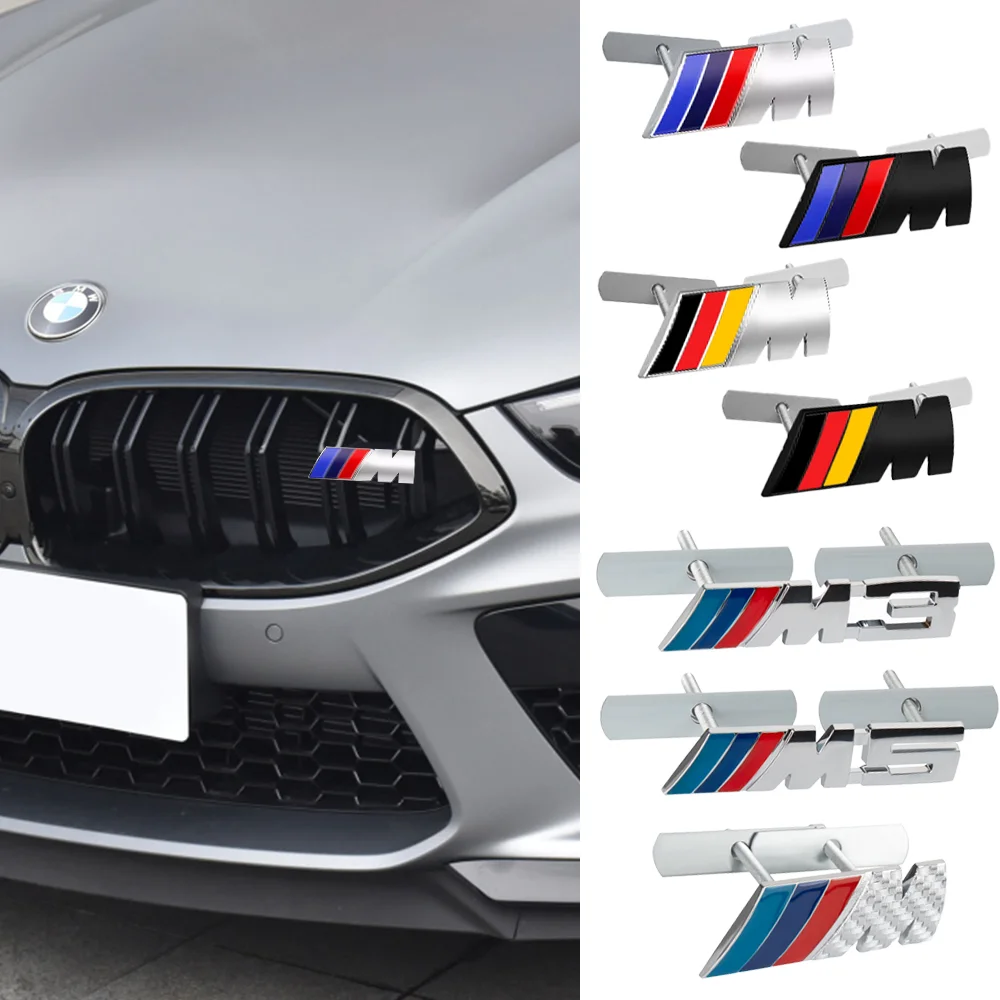 3D Metal Car Front Grille Badge Body Trunk Decoration Auto Emblem Accessories For BMW M M3 M5 E92 E93 F20 F21 F30 X3 POWER E90