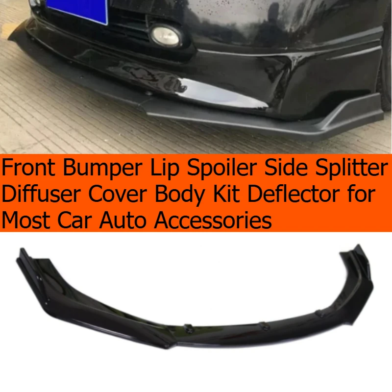 

Front Bumper Lip Spoiler Side Splitter Diffuser Cover Body Kit Deflector for Most Car Auto Accessories