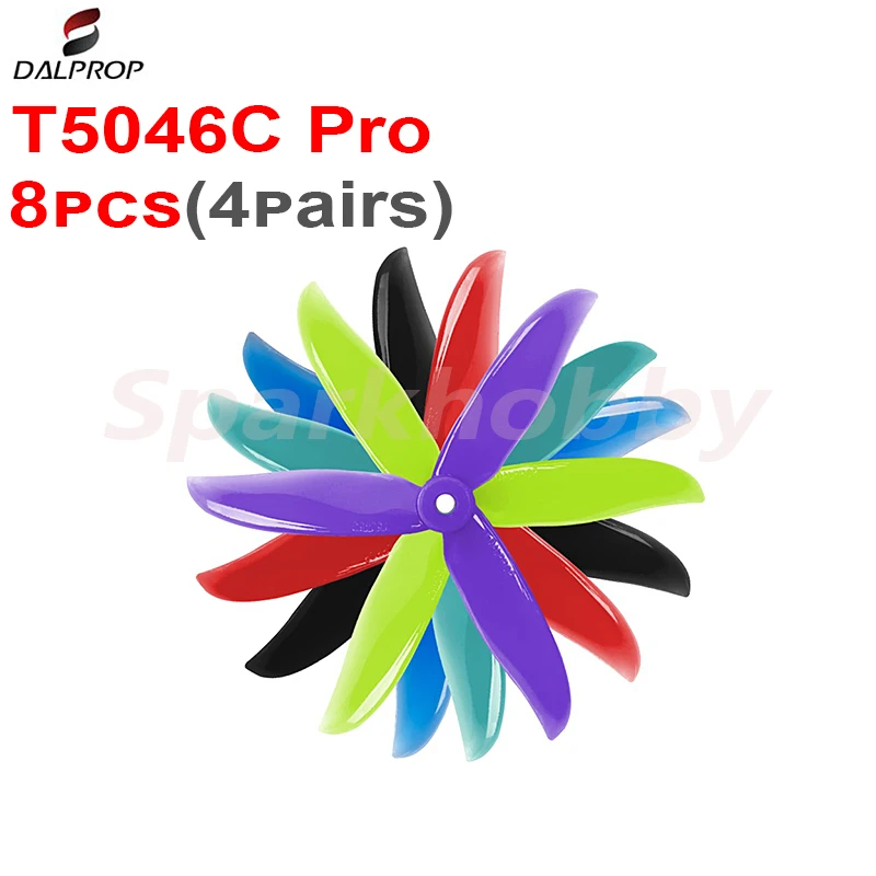 8PCS 4Pairs New DALPROP CYCLONE T5046C propeller 5x4.6x3 5 inch 3-blade CW CCW props 5mm center hole diameter for RC FPV Drone