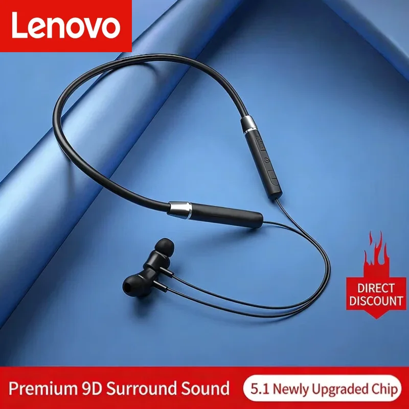 Lenovo 100% Origial HE05X Bluetooth Earphones Earphone Waterproof Earplugs HIFI Sound Magnetic Neckband Headset Sports Headphone
