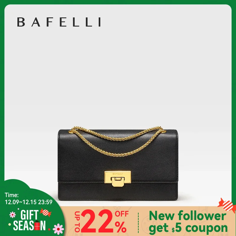 BAFELLI HANDBAG WOMEN\'S 2023 NEW FASHION SHOULDER ALL-MATCHING MINIMALIST CHAIN BAG PURSE CASUAL VERSATILE STYLISH LUXURY BRAND