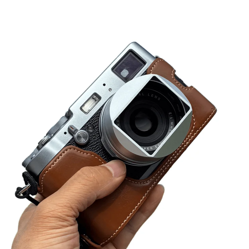 富士フイルム-x100f-x100t-x100v-x100vi-用のデザインされた正方形レンズフードには、無料の-uv-フィルターと金属キャップが付属しています。