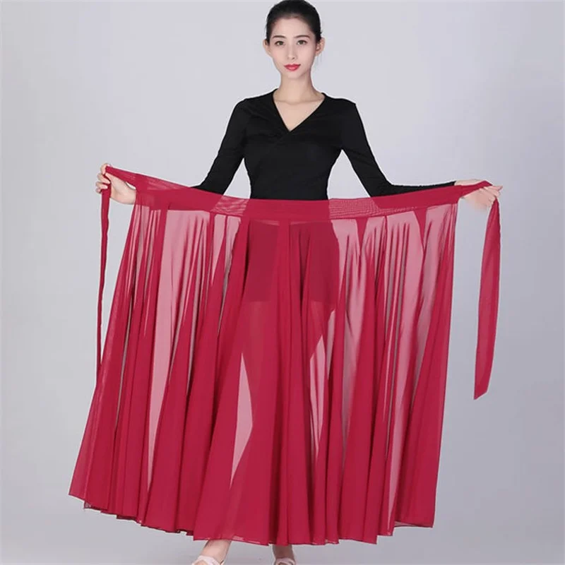

540 @ 720 Degree One Piece Big Swing Skirt Fashion Women Skirt Spring Summer Autumn Thin Chiffon Skirt Dance Clothing Female