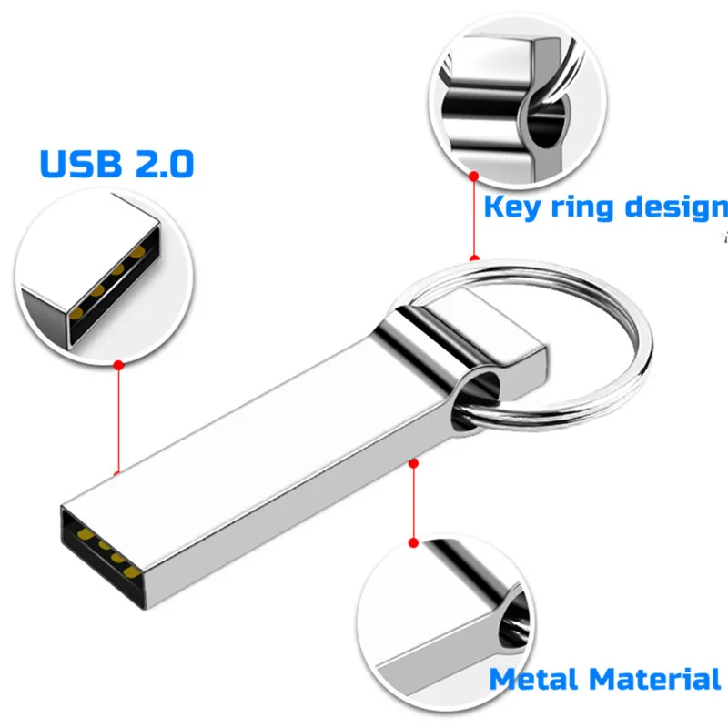 금속 펜 드라이브 2.0 금속 USB 플래시 드라이브, 고속 플래시 USB 스틱, 128GB, 64GB, 32GB, 16GB, 256GB, 512GB, 인기 판매