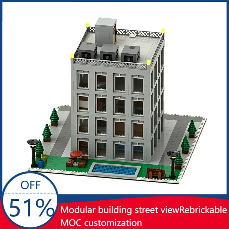 1945 PCS Modular City Skyscraper Building Blocks Street View Model MOC Custom Puzzle Assembly Educational Architecture Toy Gift