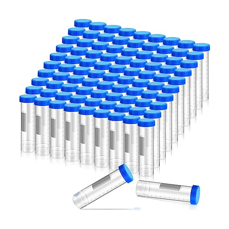 

100 Count 50Ml Centrifuge Tubes with Screw Caps Test Tubes Lids Polypropylene Laboratory Tubes,for Science Experiments