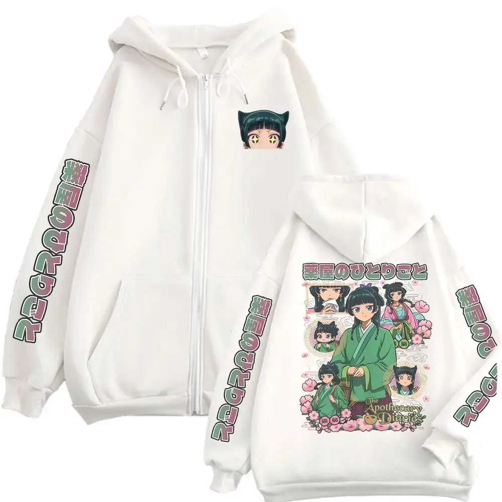 

Anime The Apothecary Diaries Zipper Hoodie Funny Kawaii Cute Maomao Zip Up Jacket Men Women Cotton Oversized Zip Up Sweatshirt